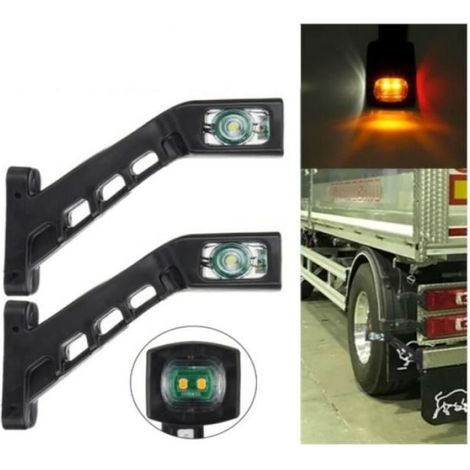 Kit de feux de position latéraux à LED (12/24 V) – LED tricolores – Convient aux remorques et camions – 2 pièces (1/5)