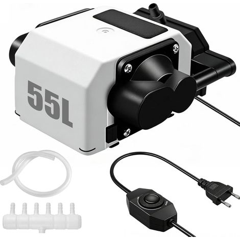 Air Assist, Pompe d'Assistance Pneumatique pour Découpeuses et Graveuses Laser Débit d'Air Réglable 55 L/min 220V 25W Faible Niveau Sonore Coupe Nette des Bords Lisses (1/5)