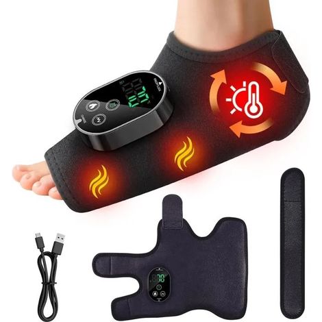 Appareil de massage des pieds électrique sans fil 3 en 1, 6 niveaux de chaleur, 3 modes, noir (1/5)
