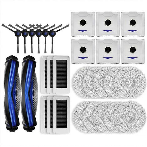 Accessoires pour aspirateur robot Ecovacs Deebot N30 Omni / N30 Pro Omni : brosse latérale principale, filtre HEPA et chiffon (1/5)