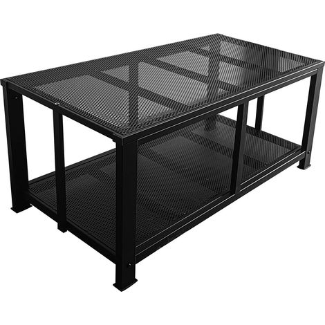 Metall Kaminholzregal Sitzbank 100 × 48 × 45 cm – Matt Weiss Industrial Design Holzlager SPA Bank Sitztruhe (1/5)