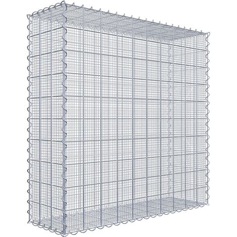 Gabion à mailles très fines 100 cm x 100 cm x 30 cm – Maille 10 x 10 cm pour gravillon – Montage rapide avec spirale – Made in Germany – Gabiona (1/3)