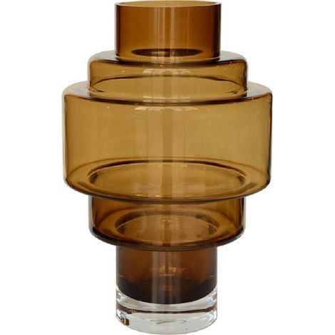 Vase en Verre Soufflé à la Bouche Cash Vase Décoratif en Verre Épais pour Table et Buffet - PANGIVO