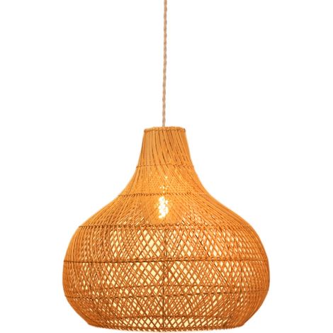 Lámpara Colgante De Mimbre "Samoa" - Cuerda