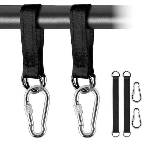 Hängemattenbefestigung,2-teilig,Schaukelaufhängungsset,Nylon-Aufhängegurt mit 2 robusten Karabinern und D-Ringen für Schaukelhängematten (1/2)