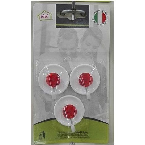 3 Ganci bicolore tondi in plastica Vivi