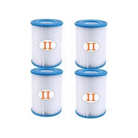 Lot de 4 cartouches filtrantes type II pour piscine – Hauteur 135mm – Diamètre 104mm – Papier ABS polyester – Compatible modèles 58094