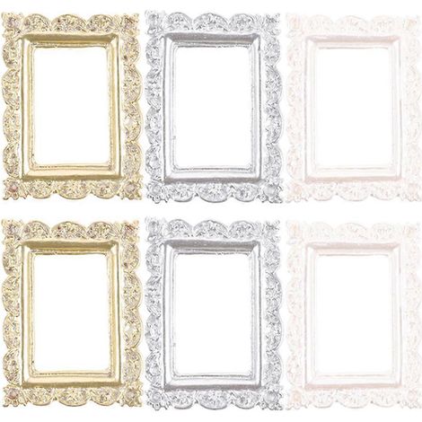 Lot de 6 mini cadres photo vintage en résine à monter soi-même, pour décorer une coque de téléphone.-3.90X2.90X0.40CM (1/3)