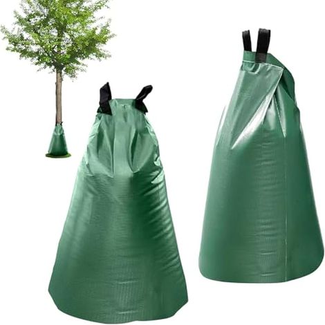 Lot de 2 poches d'arrosage pour arbres, 75 L, système d'arrosage longue durée, pour petits et grands arbres, jeunes arbres et arbustes