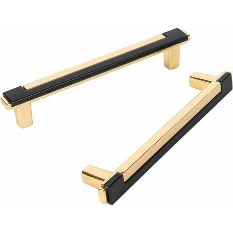 pieces modern furniture handles 128mm hole spacing drawer handles black gold door handles for kitchen cabinets wardrobe with screws