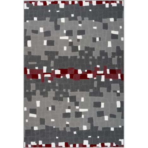 Tapis Mosaïque à Poils Courts "Vancouver II" Rouge 160 x 230 cm (1/4)