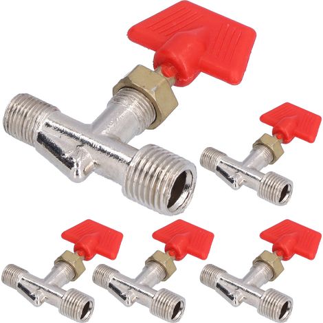 Lot de 5 vannes à aiguille pour tuyau d'eau droit et tuyau d'air, accessoires de réglage du débit (1/5)