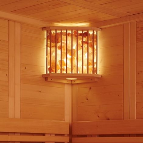 Infraworld Salzkristallleuchte Saunalampe Saunaleuchte Sauna Eckleuchte