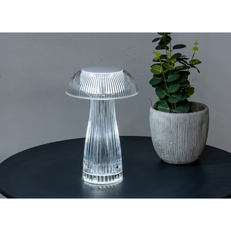 Lampada Led Da Tavolo Controllo Touch Ricaricabile Trasparente Mushroom (1/5)