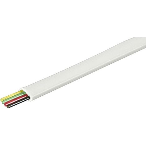 Cavo piatto telefonico 4 fili, 100 m bobina, AWG 28, CCA (alluminio rivestito di rame), conduttore di alluminio placcato di rame (CCA). colore bianco
