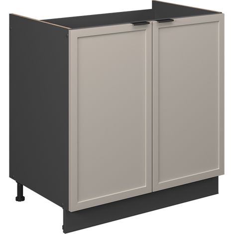 Mobile lavello cucina Fame-Line, GrigioBeige, 80 cm senza piano di lavoro, Vicco