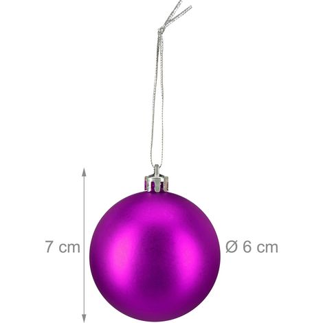 Set di 100 palline di Natale decorative glitterate opache lucide 7 x 6 cm in plastica rossa 130017206