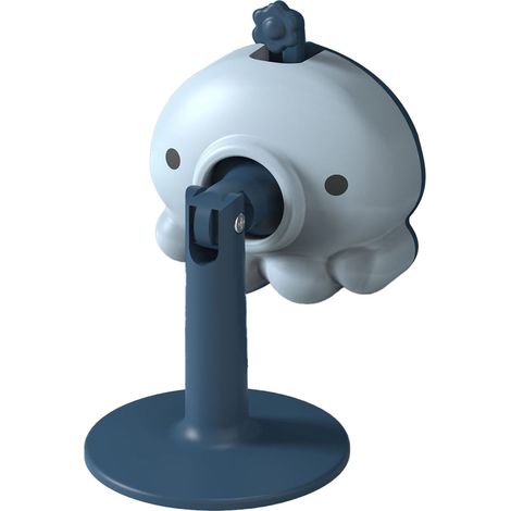 Butoir de porte en silicone, pieuvre mignonne, silencieux, sans poinçon, prévention des collisions, pour salle de bain, chambre à coucher, bleu (1/5)