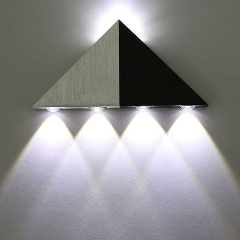 Applique Murale LED 5W Interieur Triangle Lampe Design Original Moderne Eclairage Décoratif en Aluminium Luminaire pour Chambre Couloir Salon - Blanc Froid (1/3)