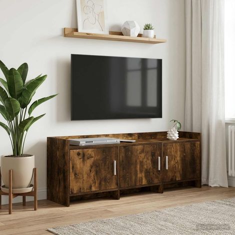 TV-Schränk 130 x 33 x 47 cm Geräucherte Eiche Holzwerkstoff (1/5)