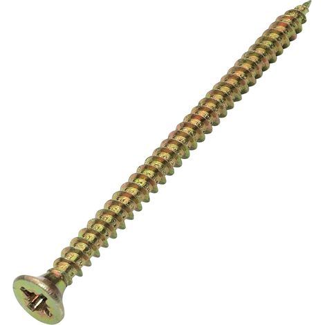 100 Holzschrauben – Messingbeschichteter Stahl – Pozidriv-Senkkopf – Für Tischler- und Bauarbeiten, 3 x 50 mm, messingbeschichtet