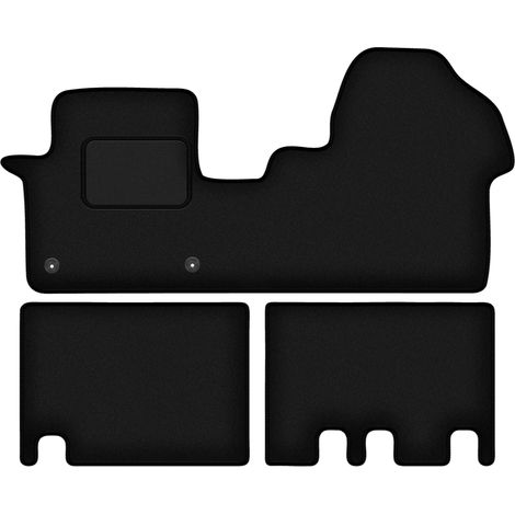 Alfombrillas de terciopelo negro para Citroën Jumpy III 2 filas (2018-)
