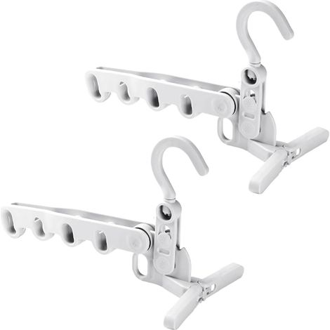2 Pack Cintre Pliable Voyage Porte Manteau Patere Porte avec 5 Trous Adapté pour Les Voyages de Camping en Plein air Les Appartements d'hôtel Les Appartements Etudiants (1/5)