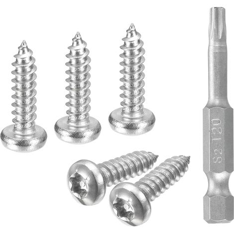 50Pcs 8 X 5/8" Vis de Sécurité Torx Vis Antivol avec Embout T20 (1/5)