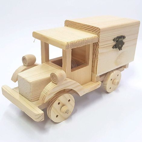 TrAdE Shop Traesio - Auto Camion In Legno 64891 Scatola Portagioie Porta Gioie Cofanetto Decoupage -