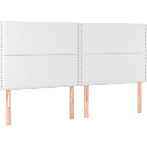 Cabecero accesorio para dormir dormitorio mueble LED 200 x 5 x 118/128 cm blanco sintético TDL0201934