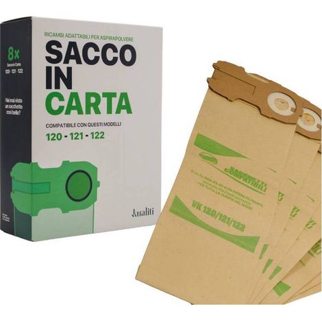 1CF RICAMBIO FOLLETTO SACCO IN CARTA K120/1/2 PZ.8