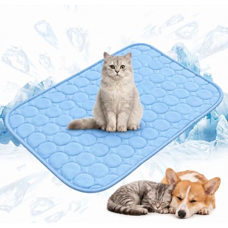 Tappetino rinfrescante per cani e gatti, tappetino in seta blu ghiaccio 40x60 cm Cuscino rinfrescante, seta del ghiaccio traspirante, antiscivolo e lavabile, animali domestici in estate (1/5)