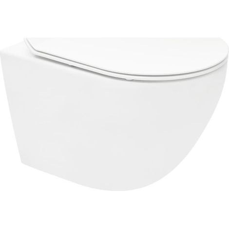 Siko Inodoro suspendido S-Line Pro Tornado Flush sin brida con asiento SoftClose y fijaciones invisibles, blanco brillante (WC01T) (1/5)