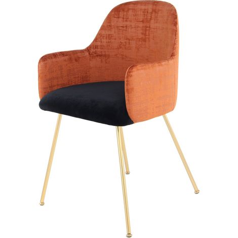 Sedia di design Richard in velluto terra e marrone (1/3)