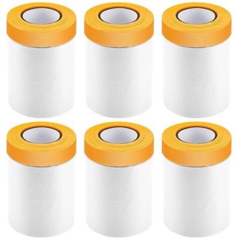 Csparkv – Bâche de peinture 55cm x 25m – Film plastique autocollant haute adhérence – Résistant à l'humidité – Lot de 6 rouleaux (1/5)