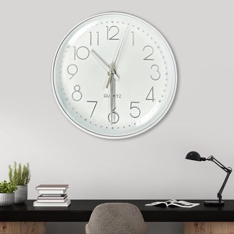 Horloge Murale de 30 cm/12Pouces, Longueur du Nombre d'or du pointeur, Facile à Lire, avec Panneau en Verre Transparent incolore, Silencieux et sans tic-tac, pour Le Bureau, l'école (1/5)