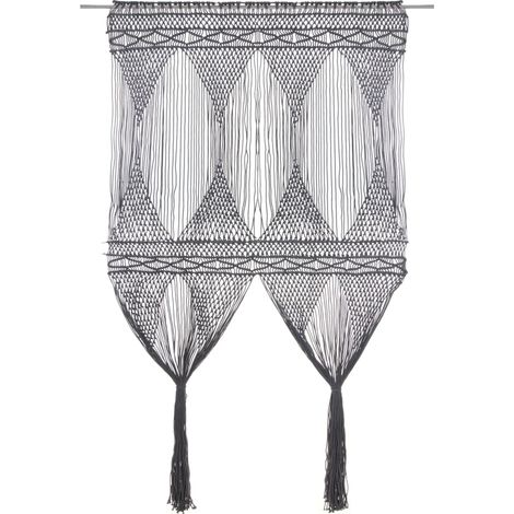 FIMEI Rideau en macramé Anthracite 140x240 cm Coton (1/5)