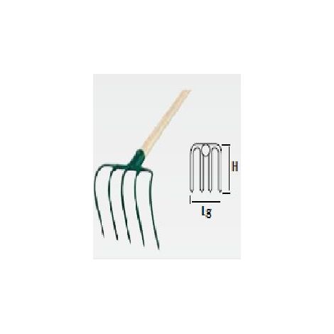 LEBORGNE Croc à fumier douille - 5 dents - manche bois certifié PEFC 100%