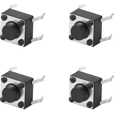 100-Piece Mini Tactile Switches – Momentary Push Button Switches for PCB Projects, Reliable 6 x 6 x 5 mm Tactile Switches, Compact Electronic Component for (1/5)