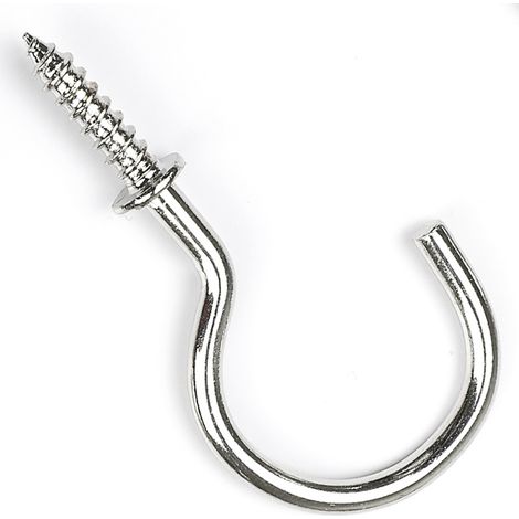Crochets à œil à vis, vis autotaraudeuses, cintre à visser, crochets à anneau en forme d'oeil avec plaque argentée, 30 pièces