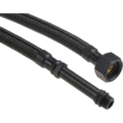 Tubo di collegamento per rubinetti da appoggio 40 cm nero