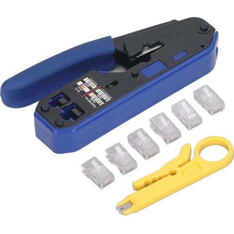 Kit d'outils de sertissage RJ45, câble réseau, prise Ethernet, pince à sertir pour connecteur Cat5e, Cat6, Cat6a (1/5)