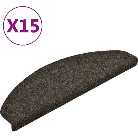 Stufenmatten Selbstklebend 15 Stk. 65x21x4 cm Anthrazit Halbrund Groß vidaXL