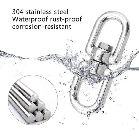 Crochet Pivotant - Acier Inoxydable 304 - Rotation 360° - Pour Balançoire Corde Chaîne - M6 - Lot De 6 (1/4)