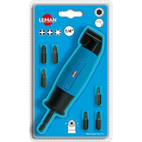 Ángulo de retorno de 90° + 6 puntas de 25 mm LEMAN 56007 - PH2, PZ1, PZ2, T15, T20, T25 (1/3)