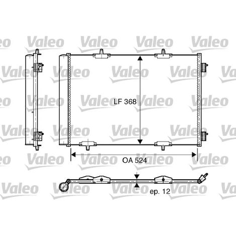 Condenseur, climatisation Valeo 818015 CITROËN 3637002 6445HF 6455EK 6455HF