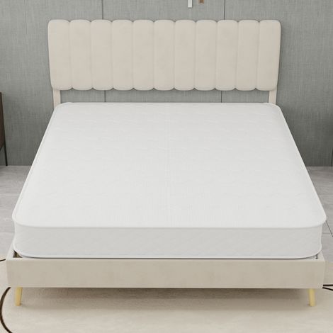 Colchón 140x200x23 cm blanco en textil con muelles ensacados y espuma viscoelástica transpirable (1/5)