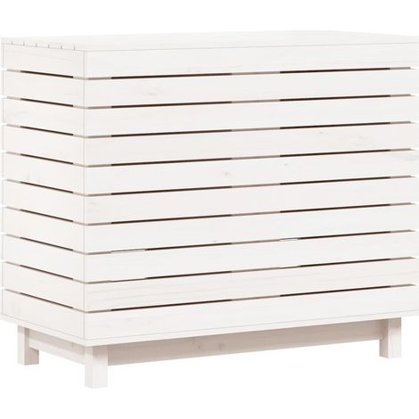 Maison Exclusive - Cesto para la ropa sucia madera maciza pino bl
