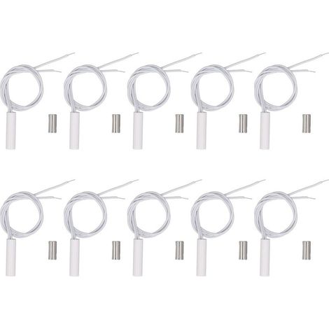 Capteur de sécurité filaire encastré pour porte et fenêtre, interrupteur à lames intégré, DC100V, pour système d'alarme, 10 ensembles (1/5)