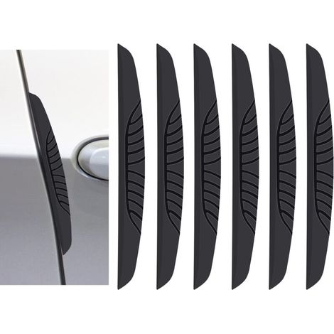 Lot de 6 protections de seuil de porte de voiture de qualité supérieure - En noir (1/5)